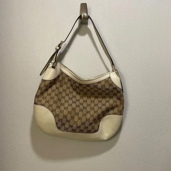 NWOT Gucci Authentic woman’s cloth and leather shoulder bag - Picture 1 of 15